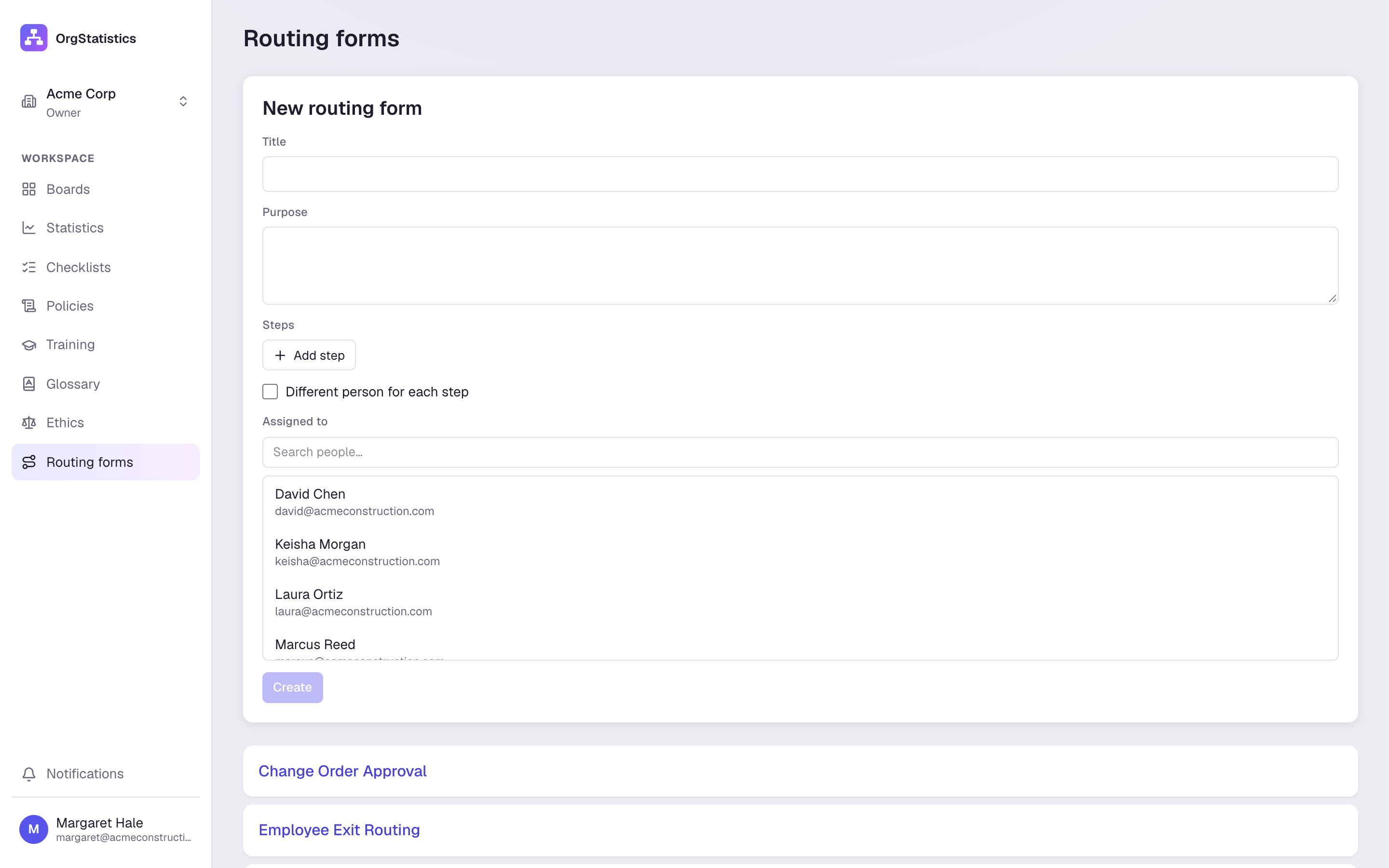 Routing forms and runs.